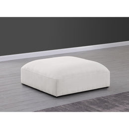 Meridian Ease Cream Polyester Fabric Ottoman