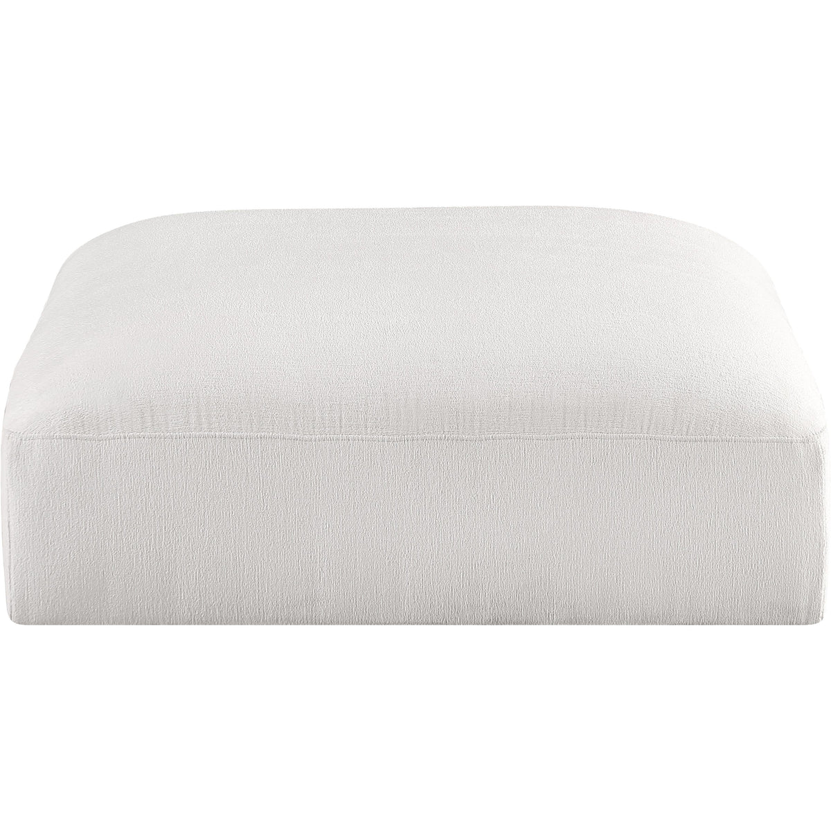 Meridian Ease Cream Polyester Fabric Ottoman