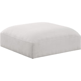 Meridian Ease Cream Polyester Fabric Ottoman