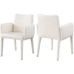 Meridian Pelle Cream Vegan Leather Accent/Dining Chair