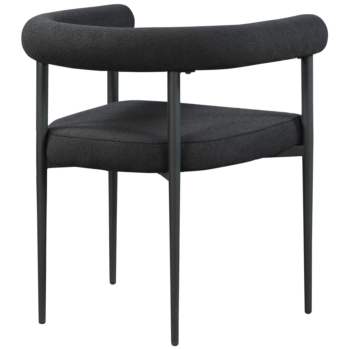 Meridian Louie Black Boucle Fabric Dining Chair