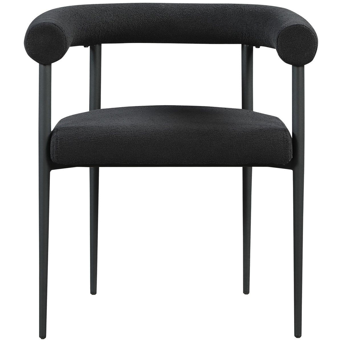 Meridian Louie Black Boucle Fabric Dining Chair