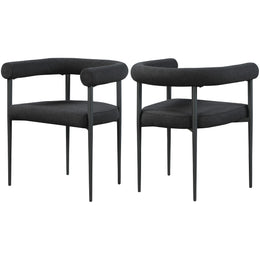 Meridian Louie Black Boucle Fabric Dining Chair