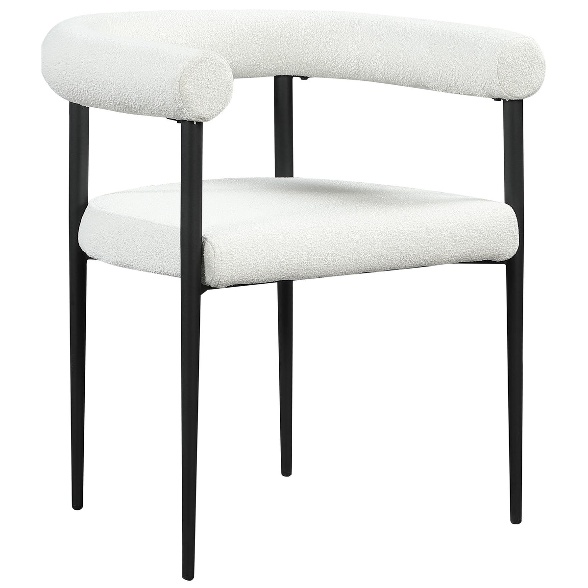 Meridian Louie Cream Boucle Fabric Dining Chair