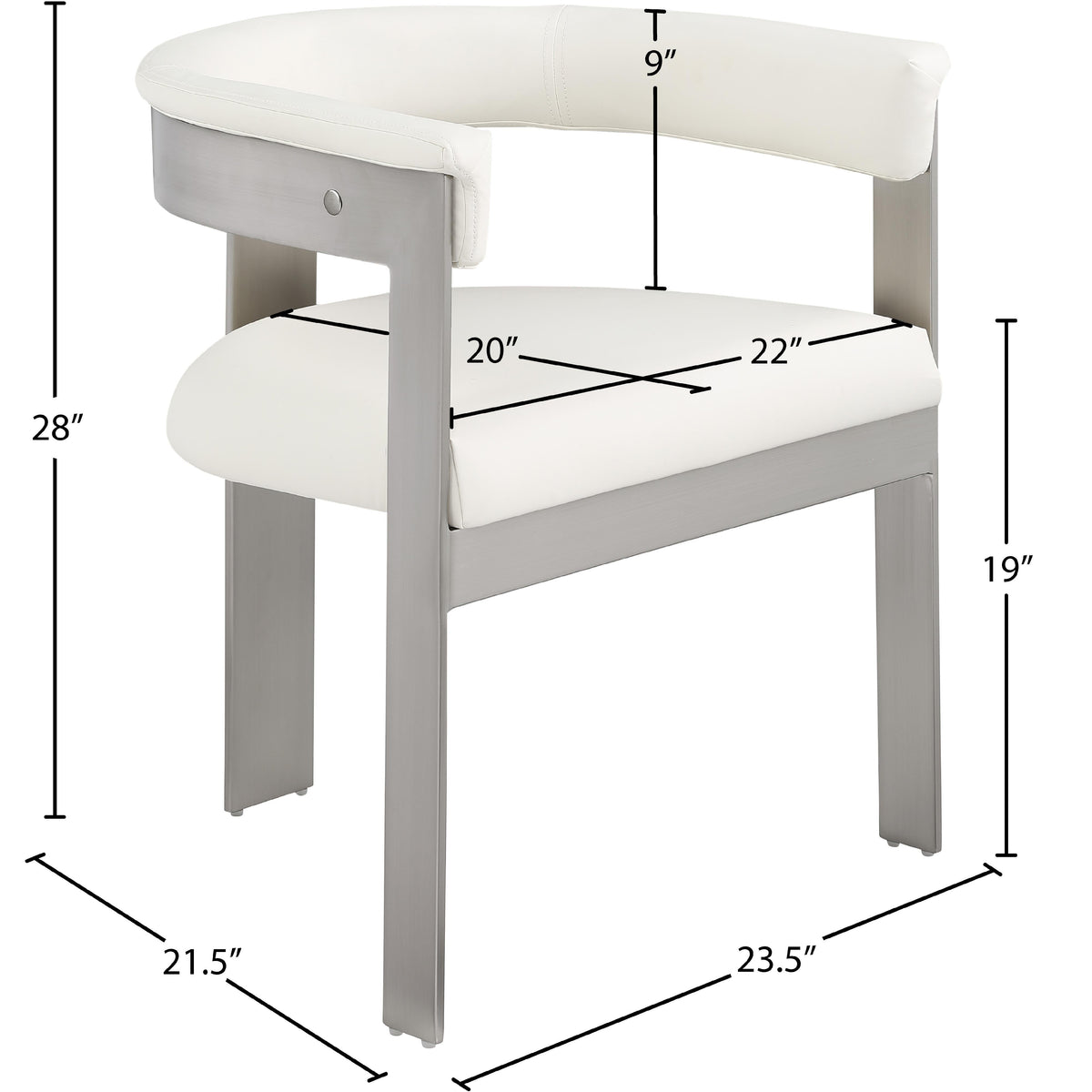 Meridian Romeo Cream Vegan Leather Dining Chair