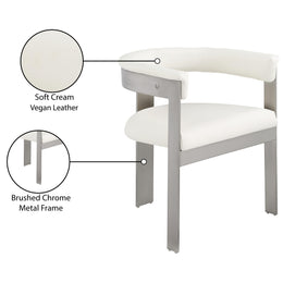 Meridian Romeo Cream Vegan Leather Dining Chair