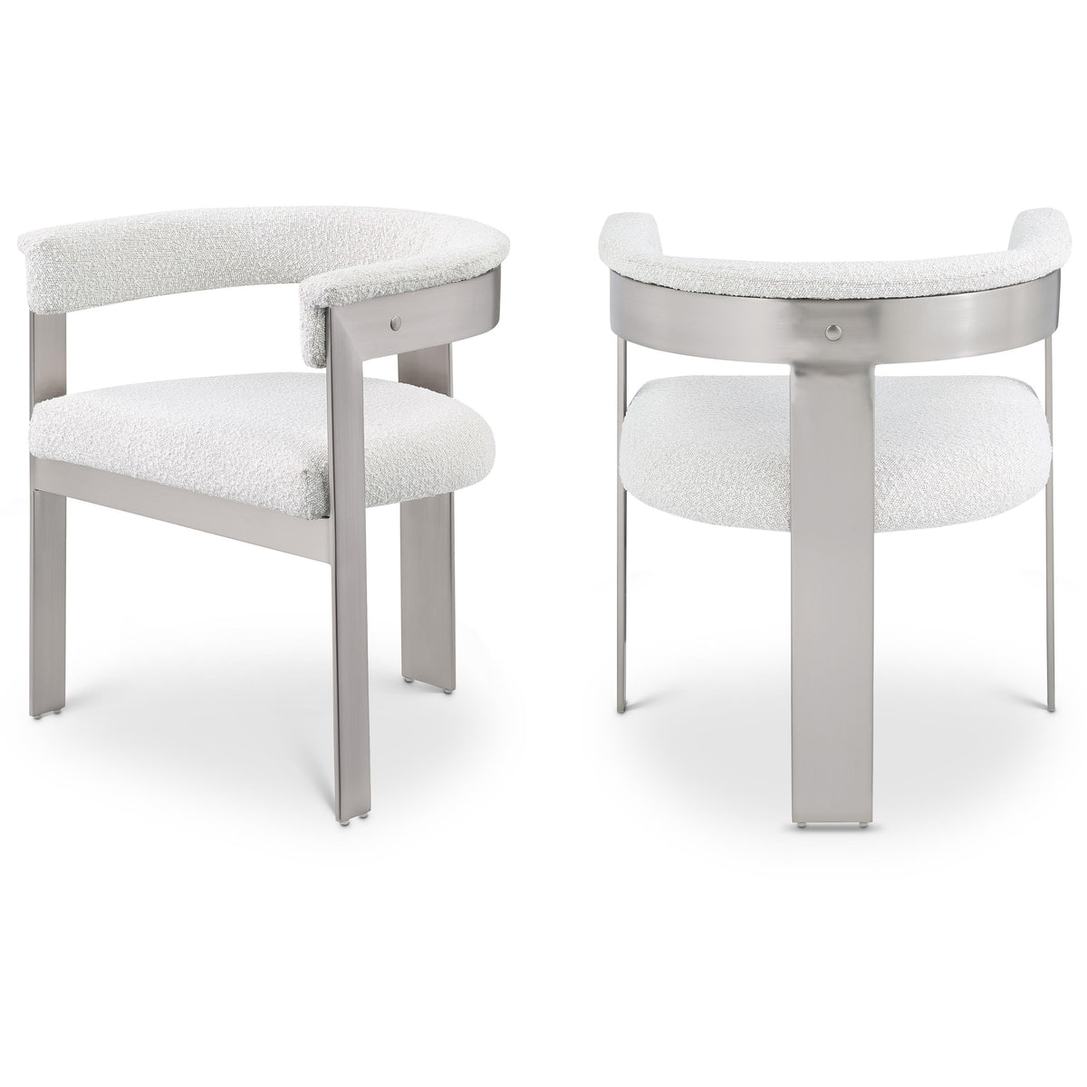 Meridian Romeo Cream Boucle Fabric Dining Chair