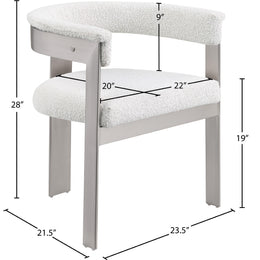 Meridian Romeo Cream Boucle Fabric Dining Chair