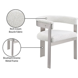 Meridian Romeo Cream Boucle Fabric Dining Chair