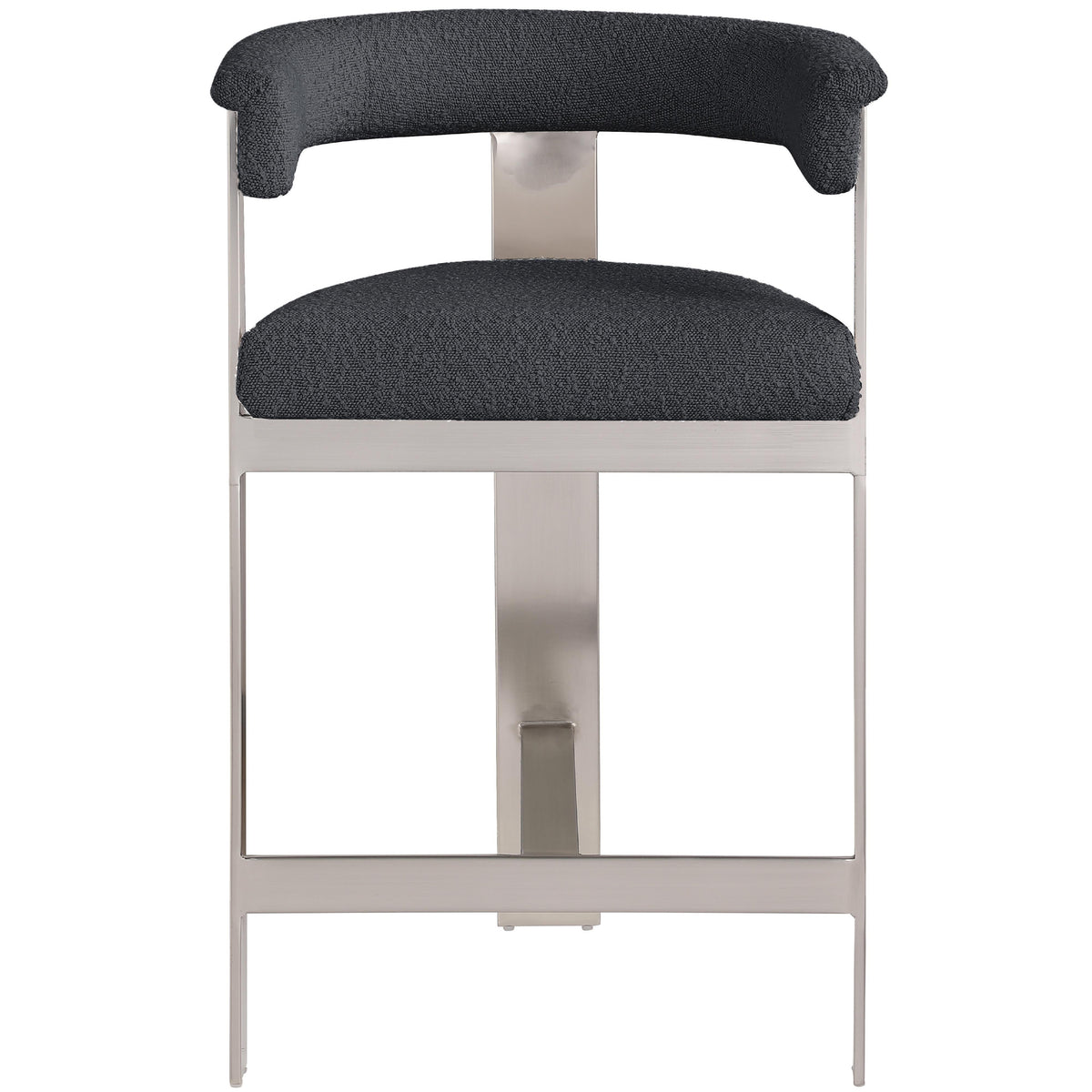 Meridian Romeo Black Boucle Fabric Counter Stool