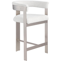 Meridian Romeo Cream Boucle Fabric Counter Stool