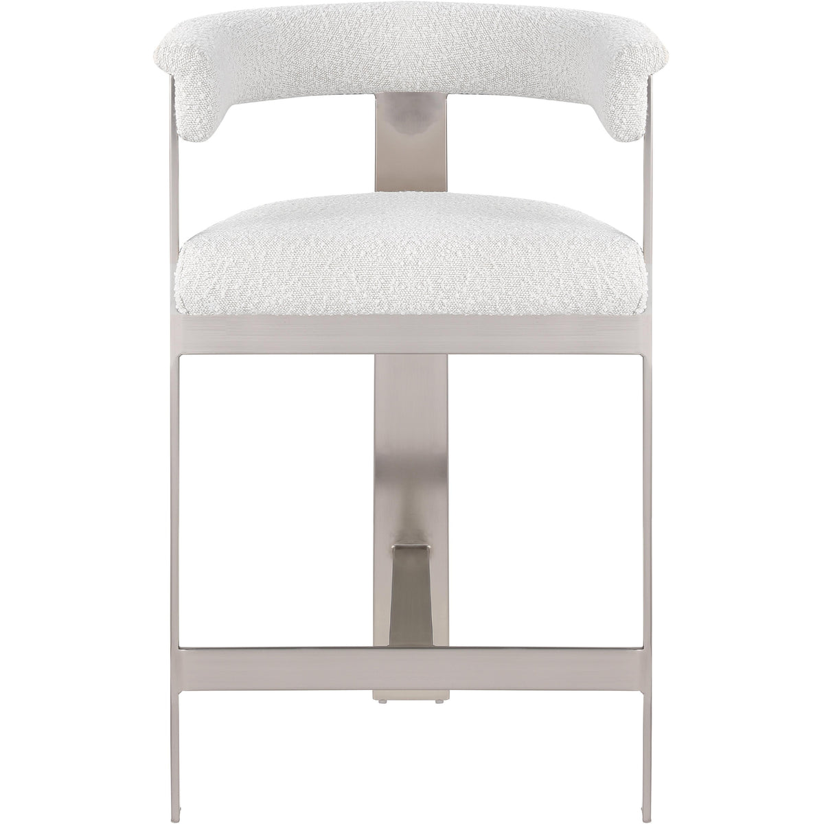 Meridian Romeo Cream Boucle Fabric Counter Stool