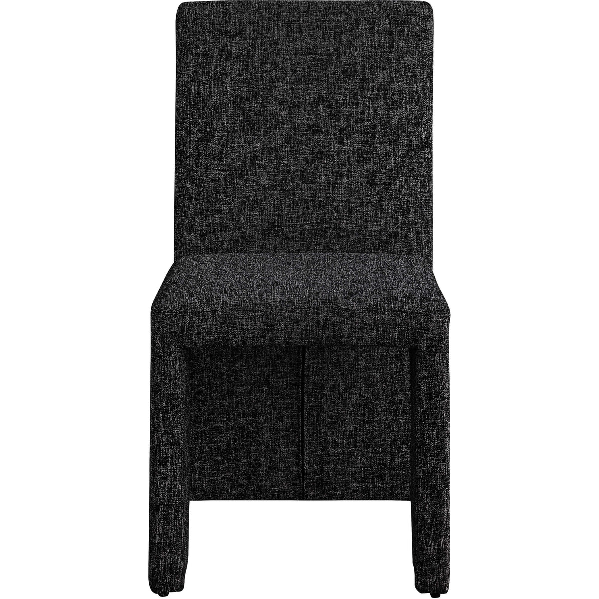 Meridian Benson Black Linen Textured Fabric Dining Chair
