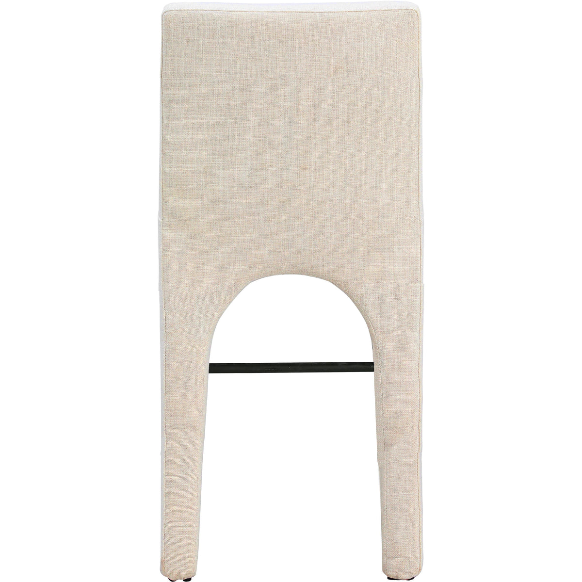 Meridian Gramercy Beige Linen Textured Fabric Stool