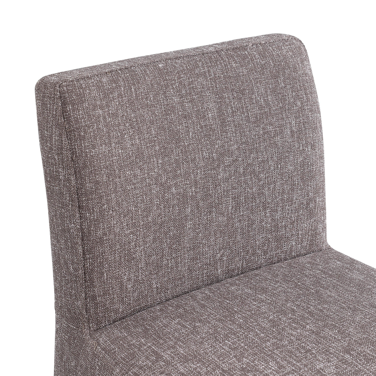 Meridian Gramercy Brown Linen Textured Fabric Stool