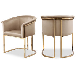 Meridian Tierra Beige Velvet Dining Chair