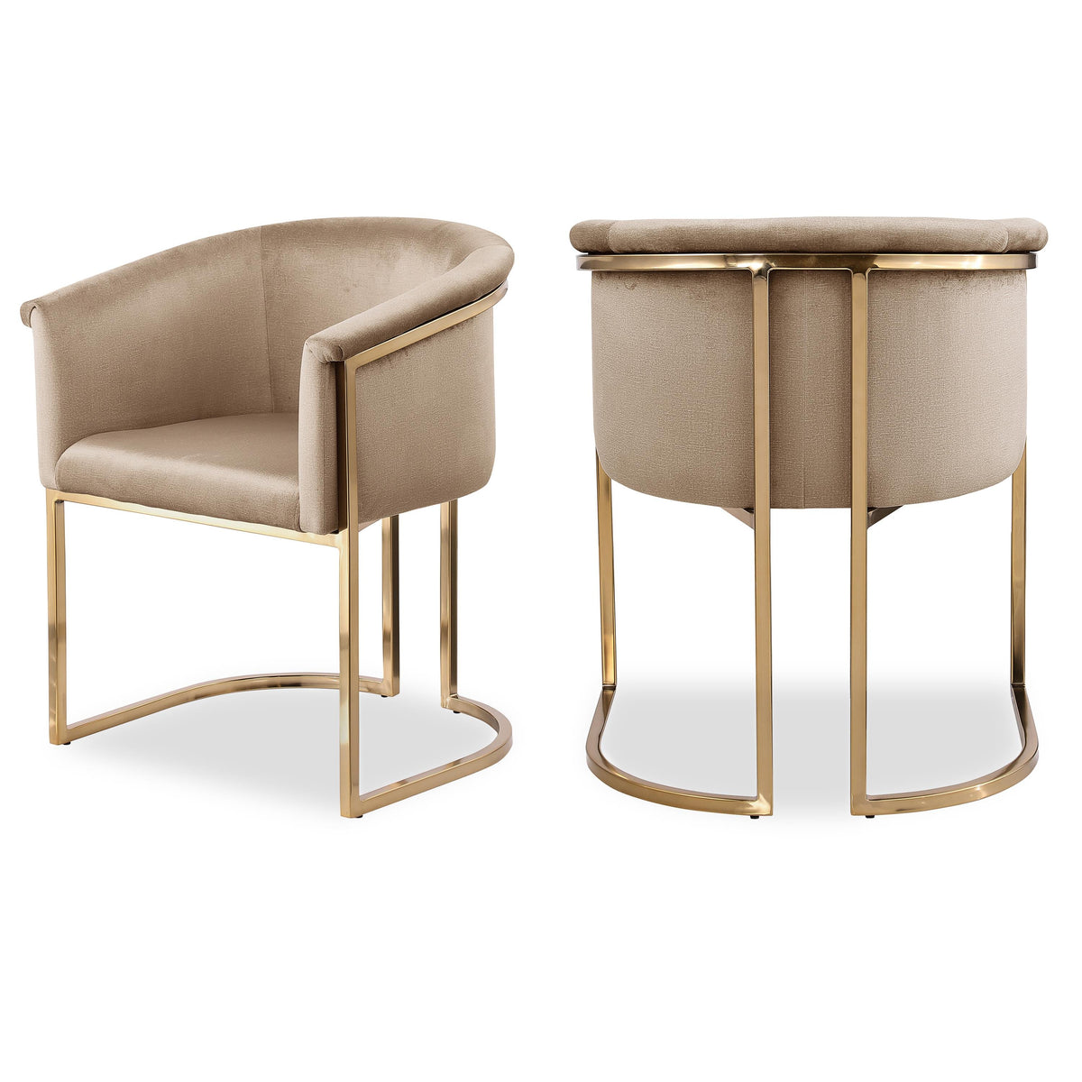 Meridian Tierra Beige Velvet Dining Chair