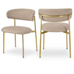 Meridian Lupita Taupe Vegan Leather Dining Chair