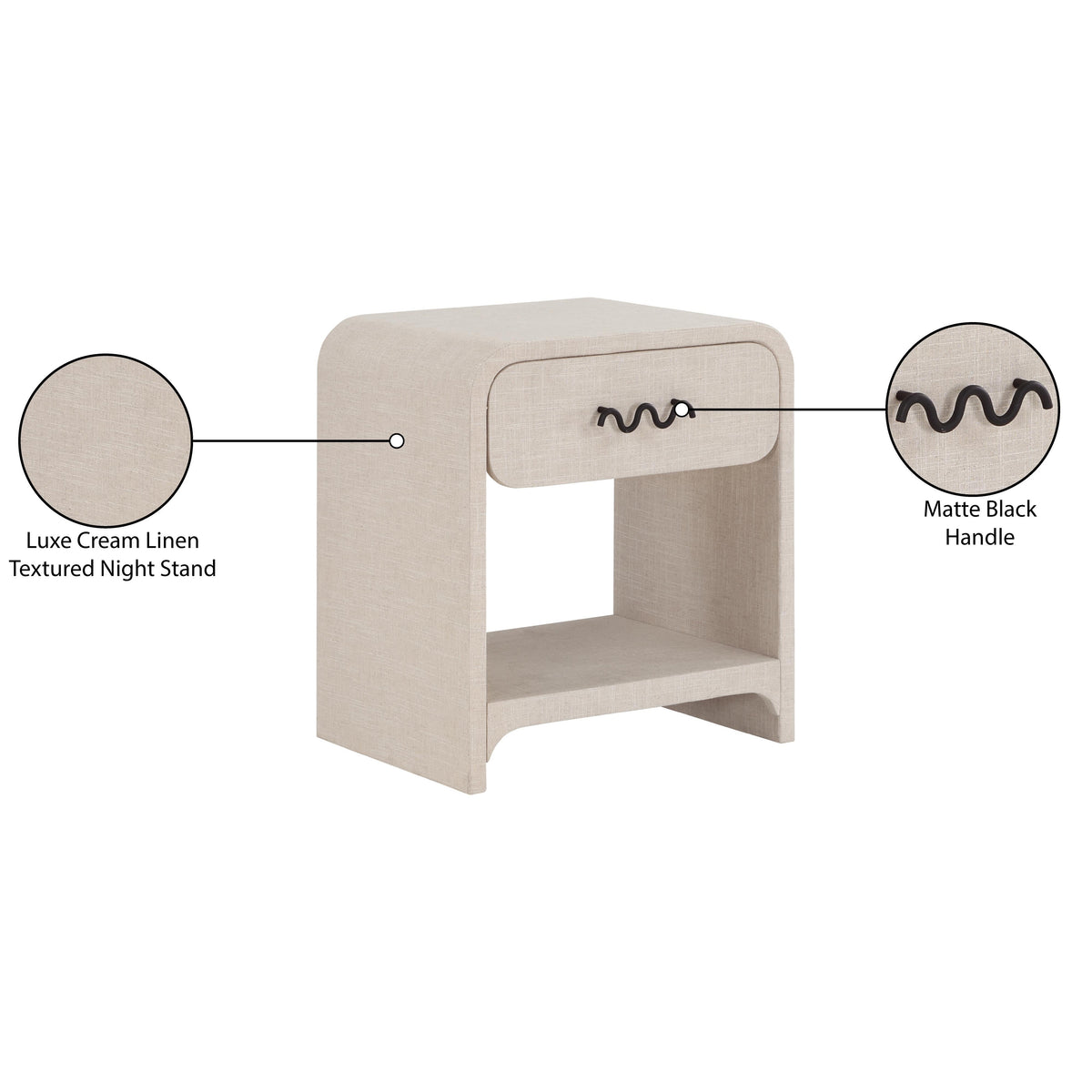 Meridian Medley Cream Night Stand / Side Table