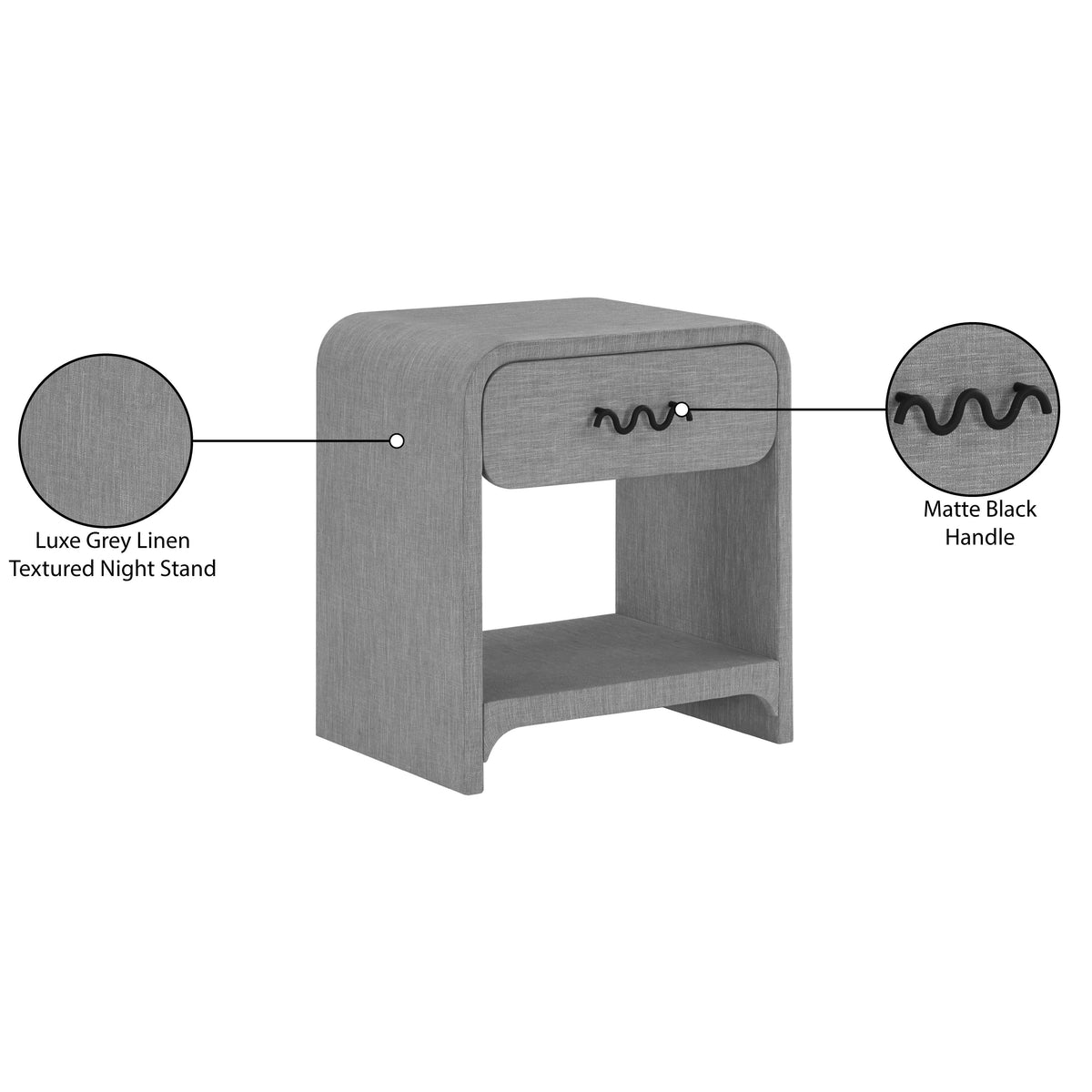 Meridian Medley Grey Night Stand / Side Table