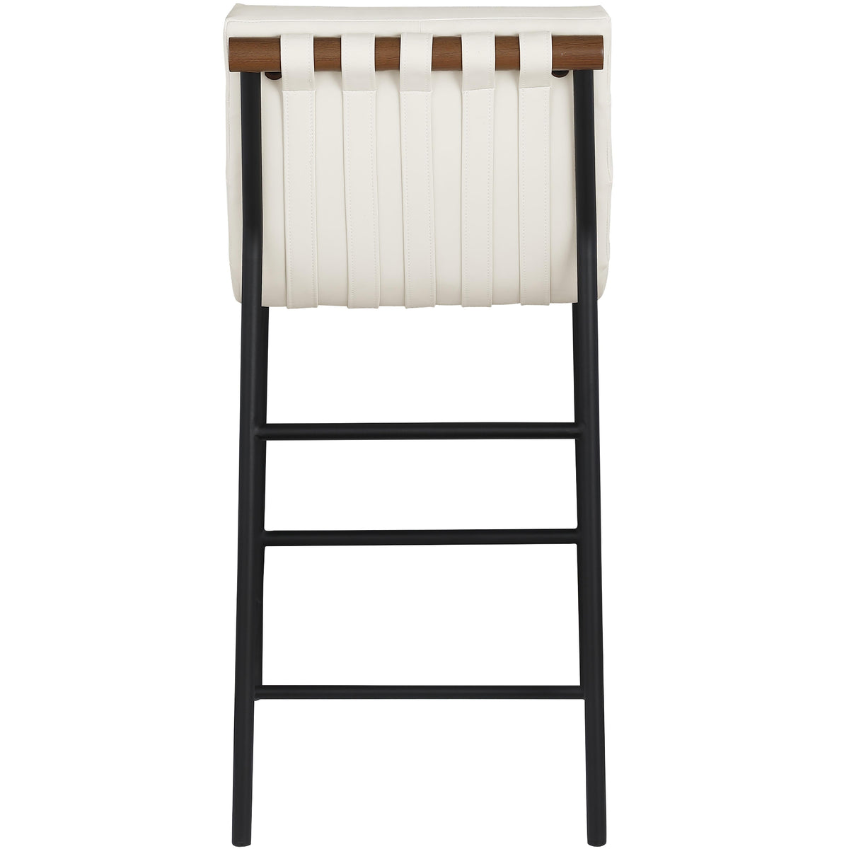 Meridian Burke Cream Vegan Leather Counter Stool