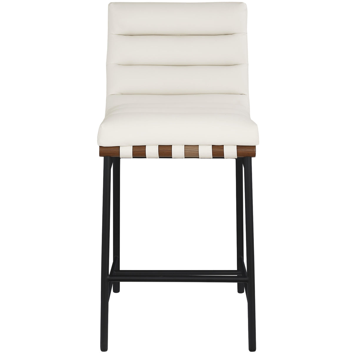 Meridian Burke Cream Vegan Leather Counter Stool