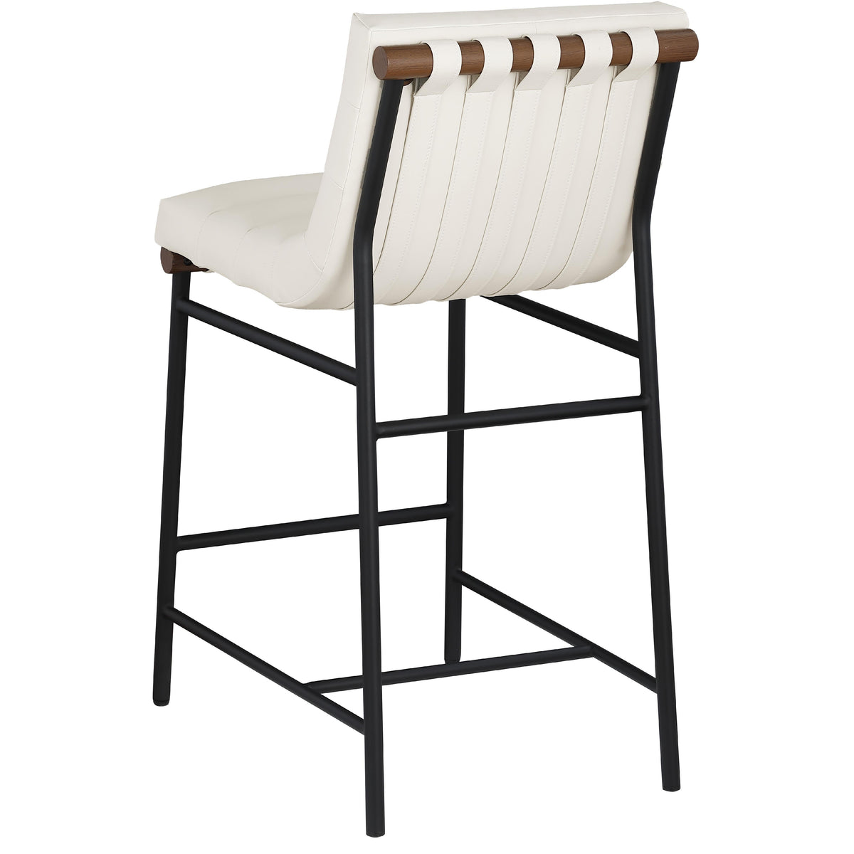 Meridian Burke Cream Vegan Leather Counter Stool