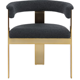 Meridian Romeo Black Boucle Fabric Dining Chair