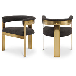 Meridian Romeo Brown Boucle Fabric Dining Chair