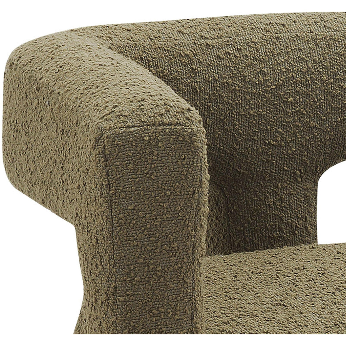 Meridian Athena Olive Green Boucle Fabric Bench