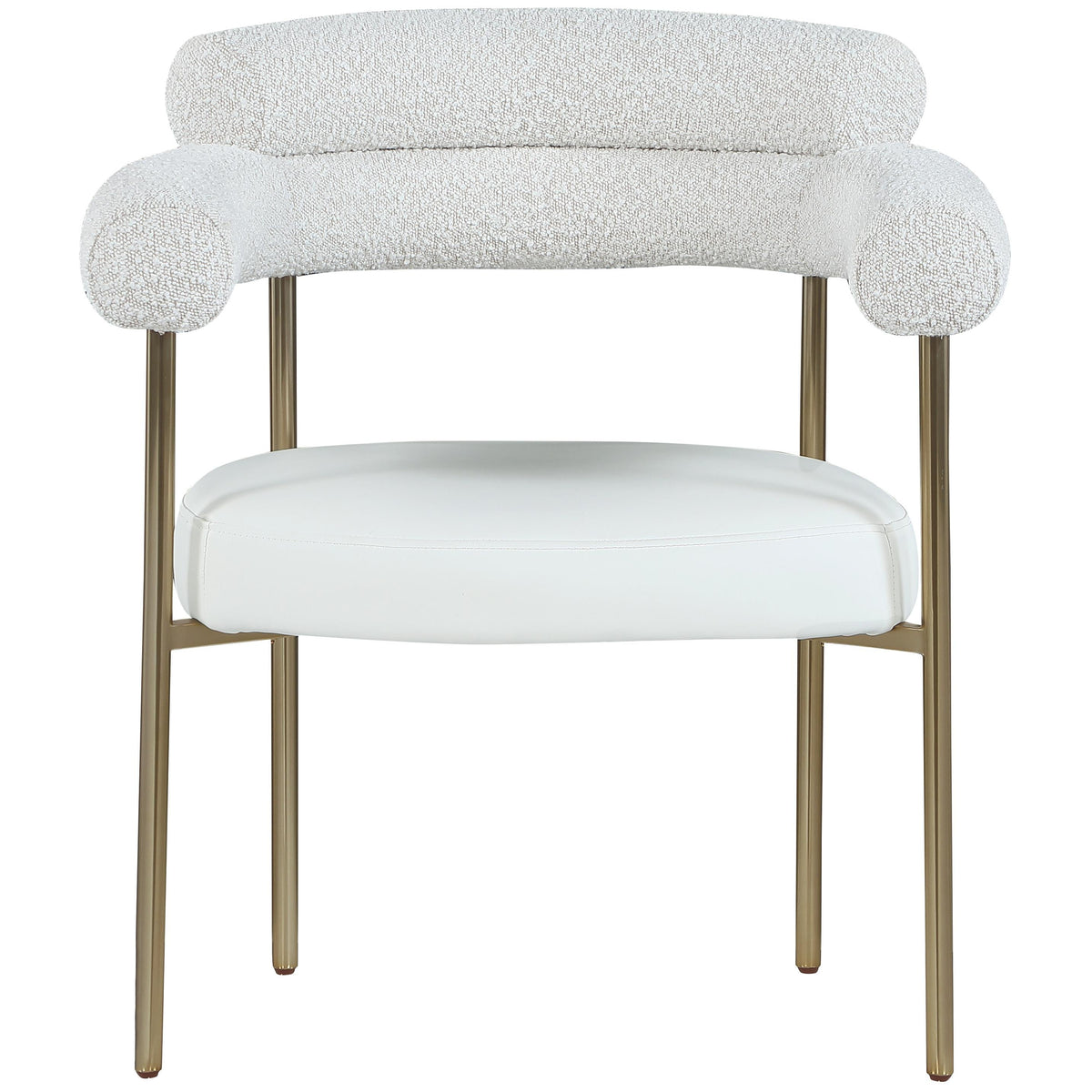Meridian Blake Cream Vegan Leather / Boucle Fabric Dining Chair