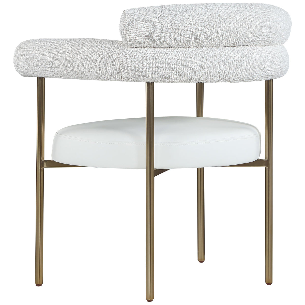 Meridian Blake Cream Vegan Leather / Boucle Fabric Dining Chair