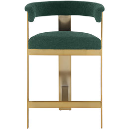 Meridian Romeo Green Boucle Fabric Counter Stool