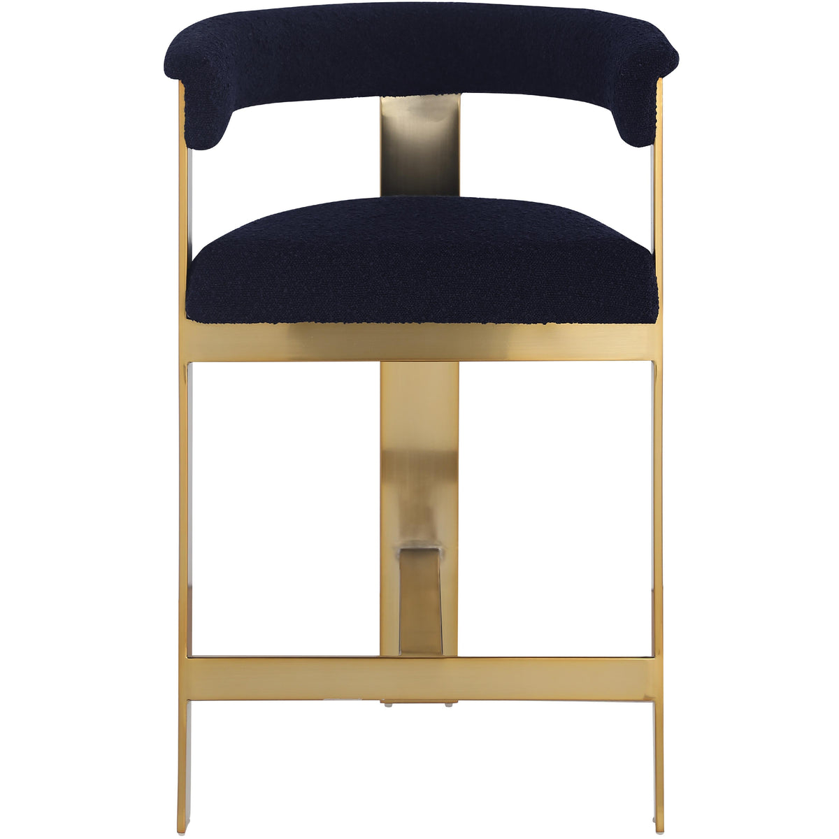 Meridian Romeo Navy Boucle Fabric Counter Stool