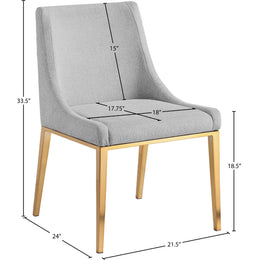 Meridian Haines Grey Polyester Fabric Dining Chair