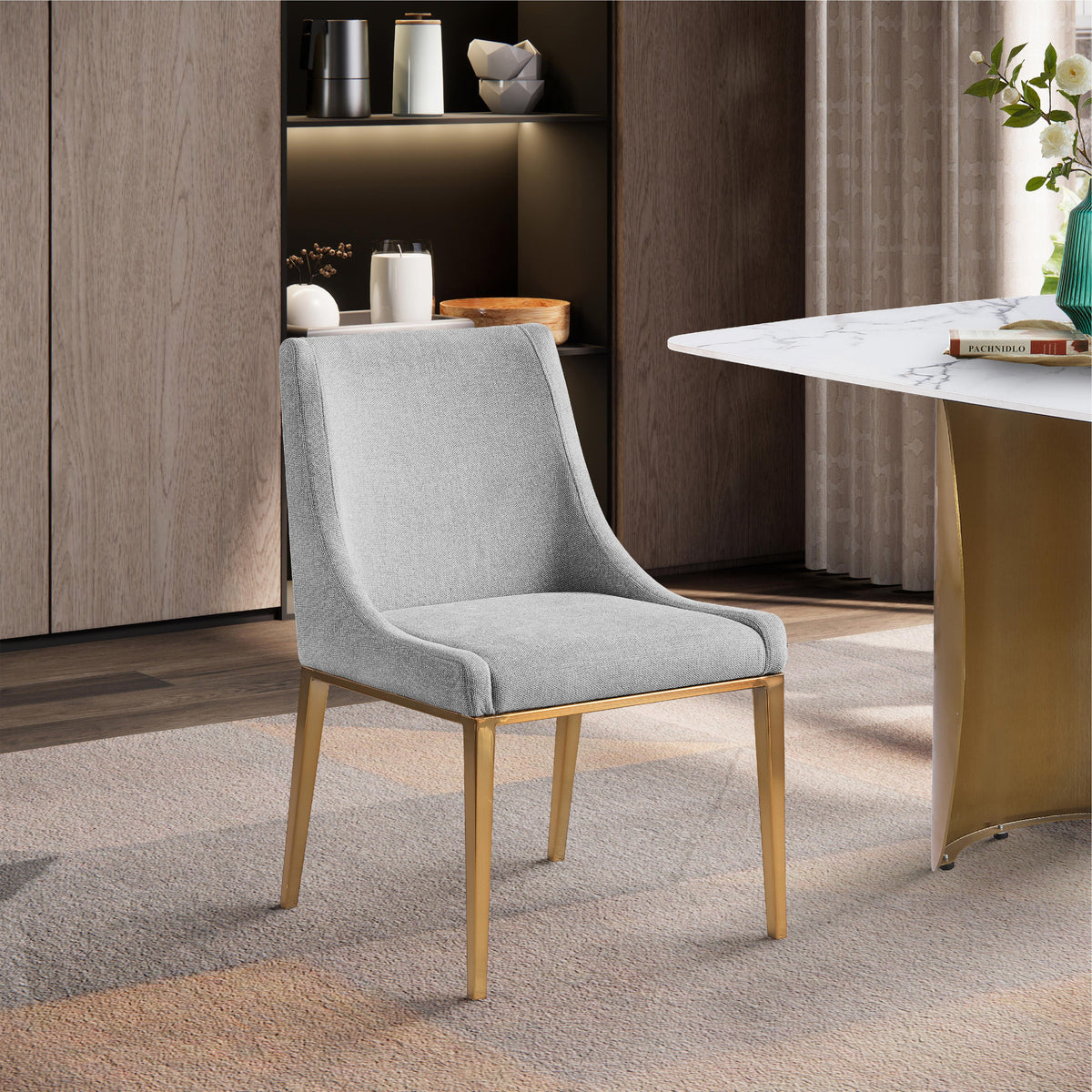 Meridian Haines Grey Polyester Fabric Dining Chair