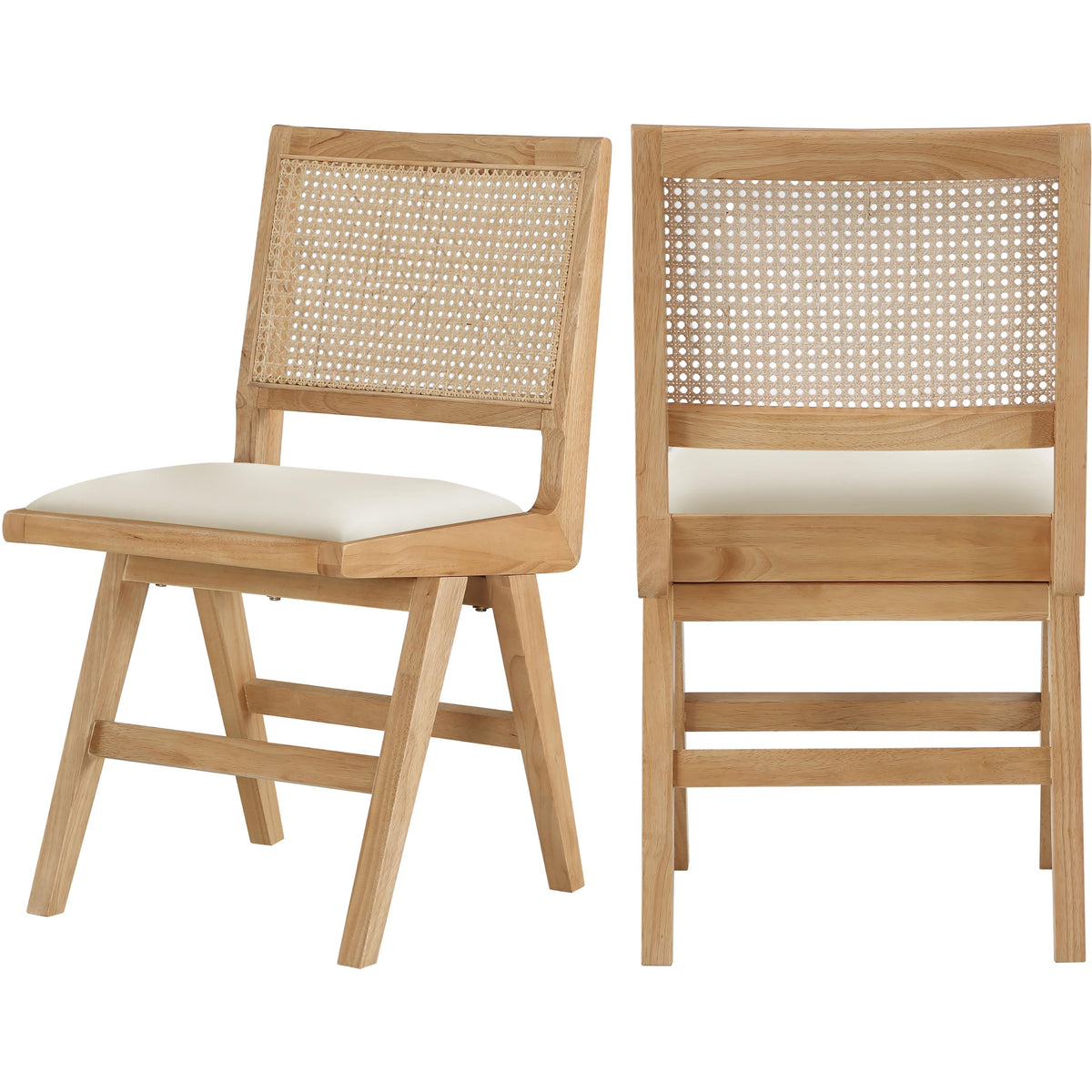 Meridian Abby Cream Vegan Leather Dining Side Chair