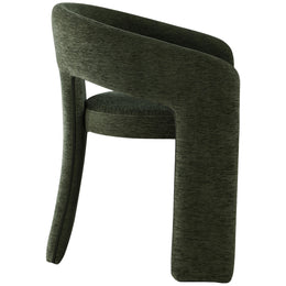 Meridian Rendition Green Plush Fabric Dining Chair