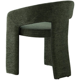 Meridian Rendition Green Plush Fabric Dining Chair