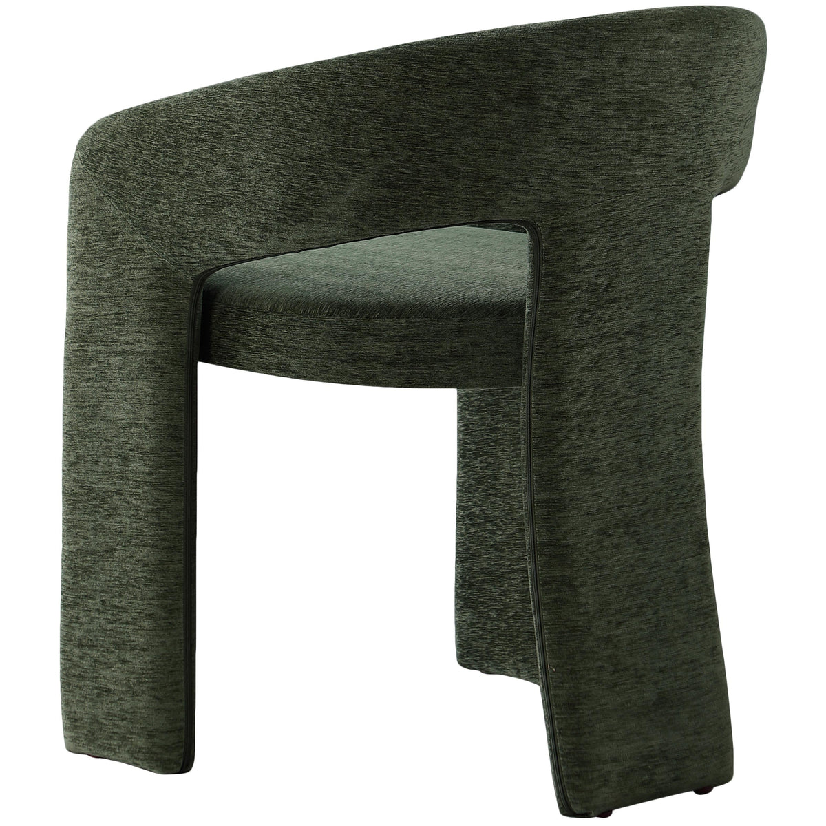 Meridian Rendition Green Plush Fabric Dining Chair