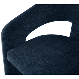 Meridian Rendition Navy Plush Fabric Dining Chair