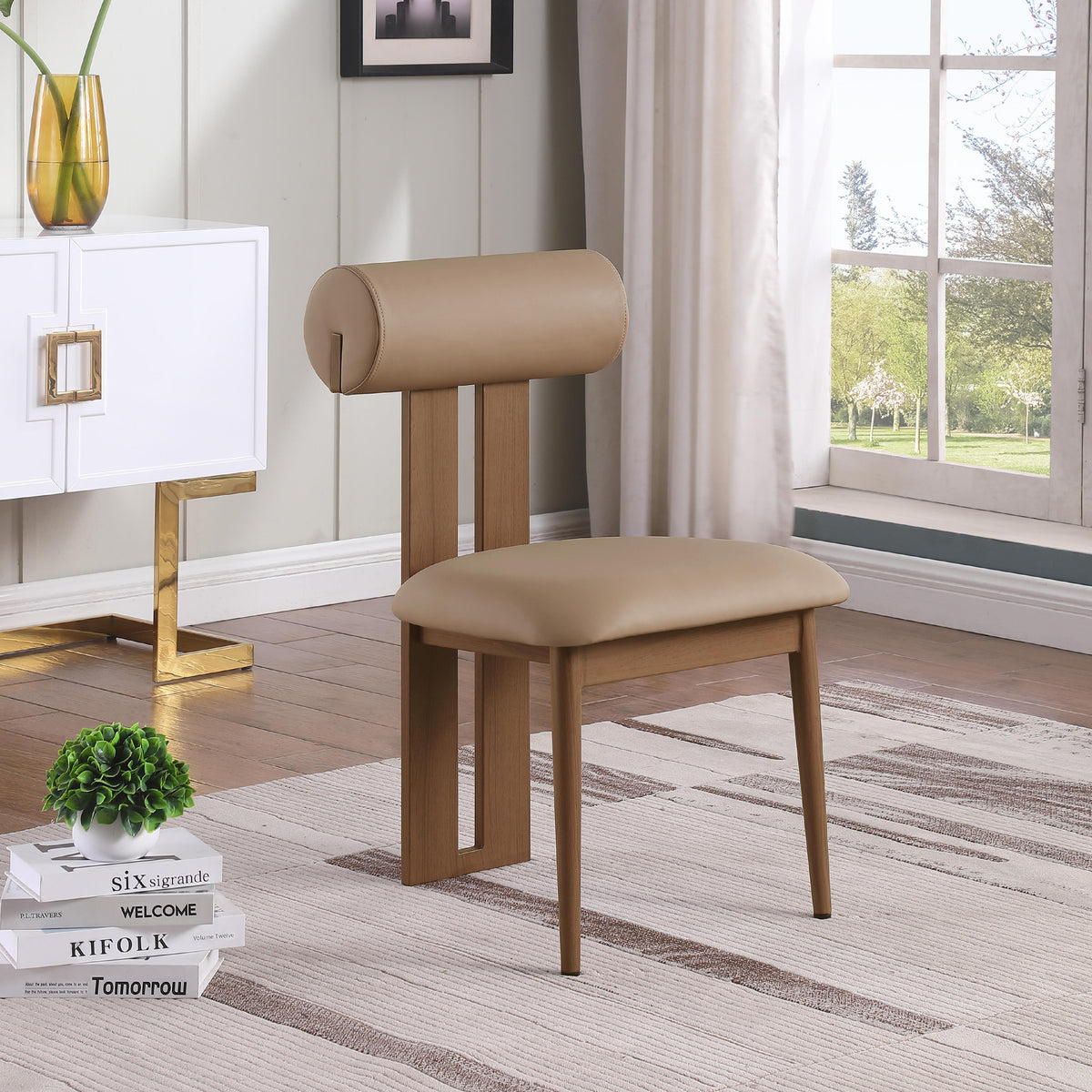 Meridian Dario Tan Vegan Leather Dining Chair