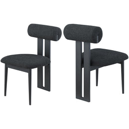 Meridian Dario Black Boucle Fabric Dining Chair