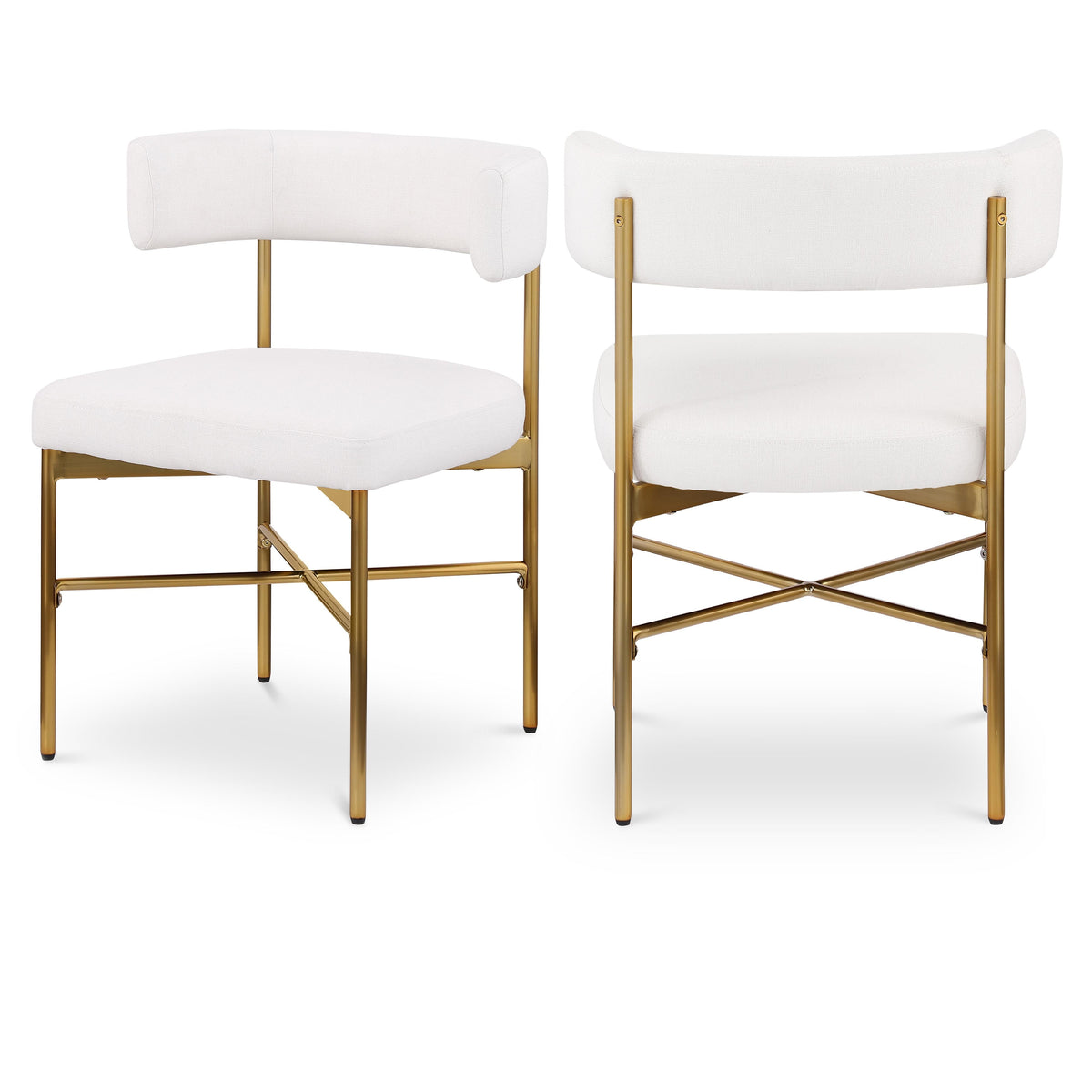 Meridian Rivage Cream Durable Linen Textured Fabric Dining Chair