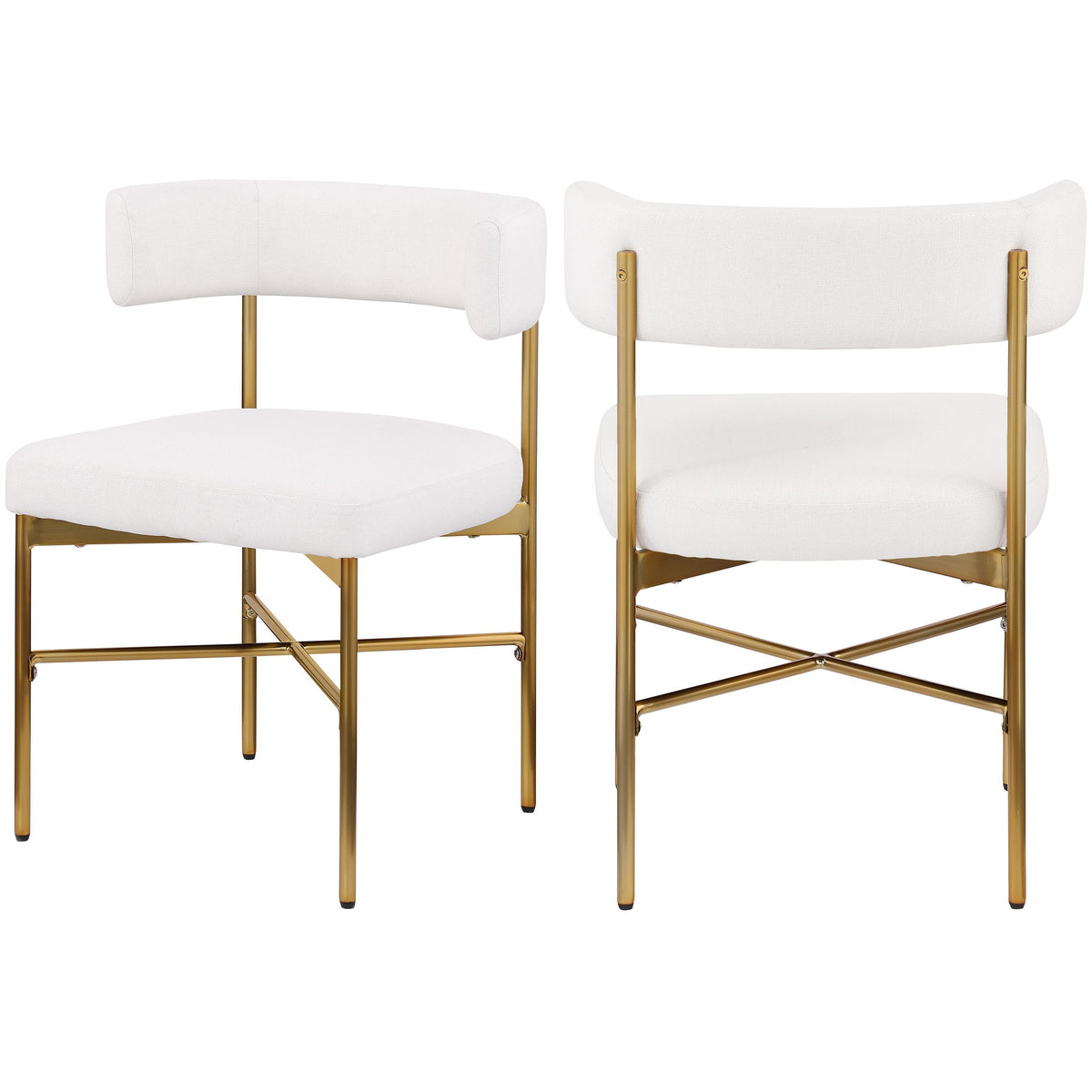 Meridian Rivage Cream Durable Linen Textured Fabric Dining Chair