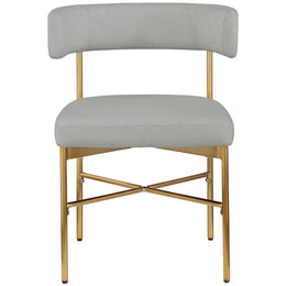 Meridian Rivage Light Grey Durable Linen Textured Fabric Dining Chair