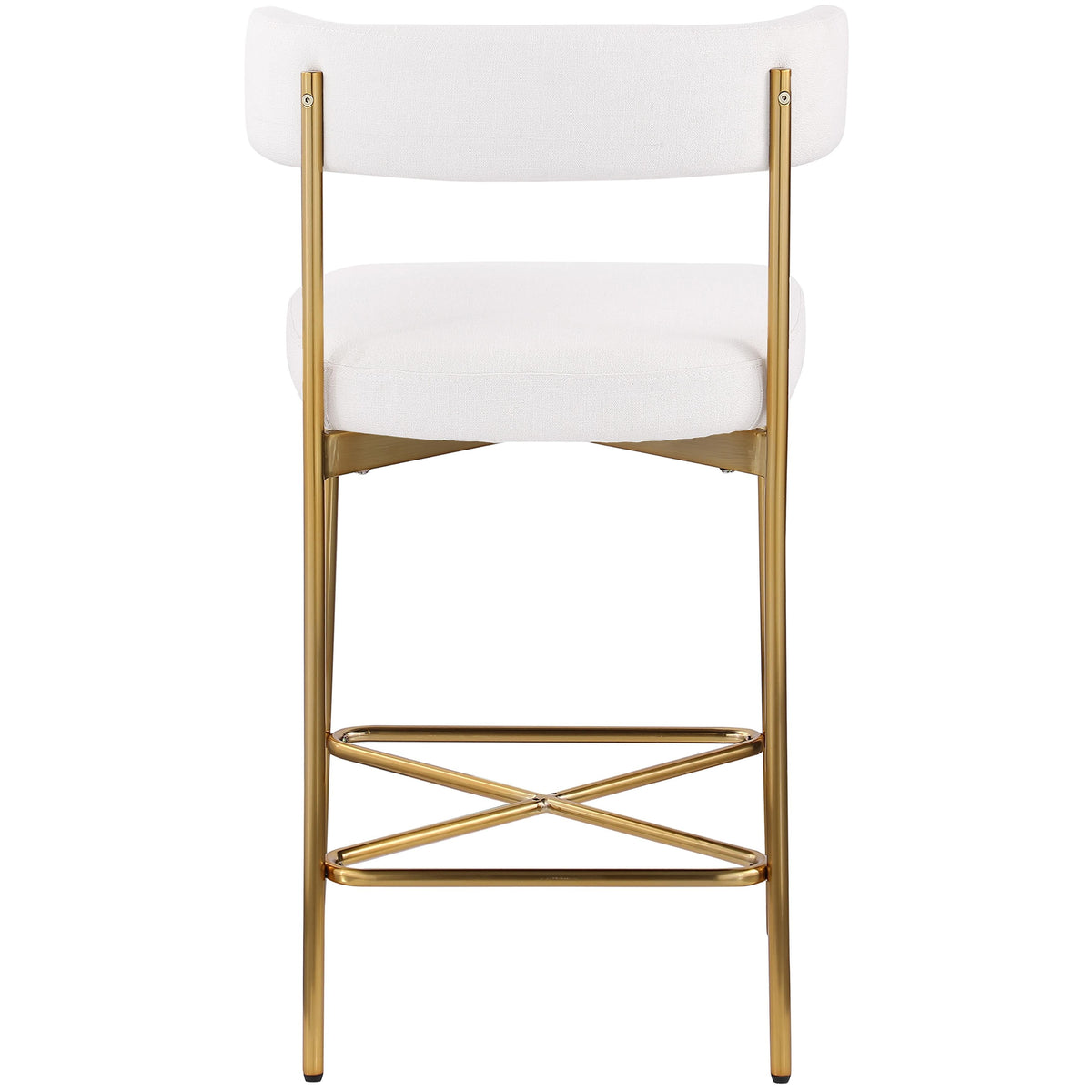 Meridian Rivage Cream Durable Linen Textured Fabric Stool