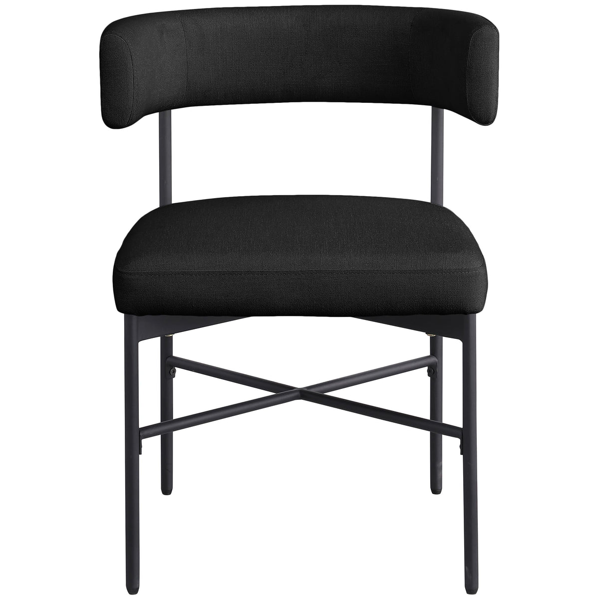 Meridian Rivage Black Durable Linen Textured Fabric Dining Chair