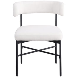 Meridian Rivage Cream Durable Linen Textured Fabric Dining Chair