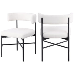 Meridian Rivage Cream Durable Linen Textured Fabric Dining Chair
